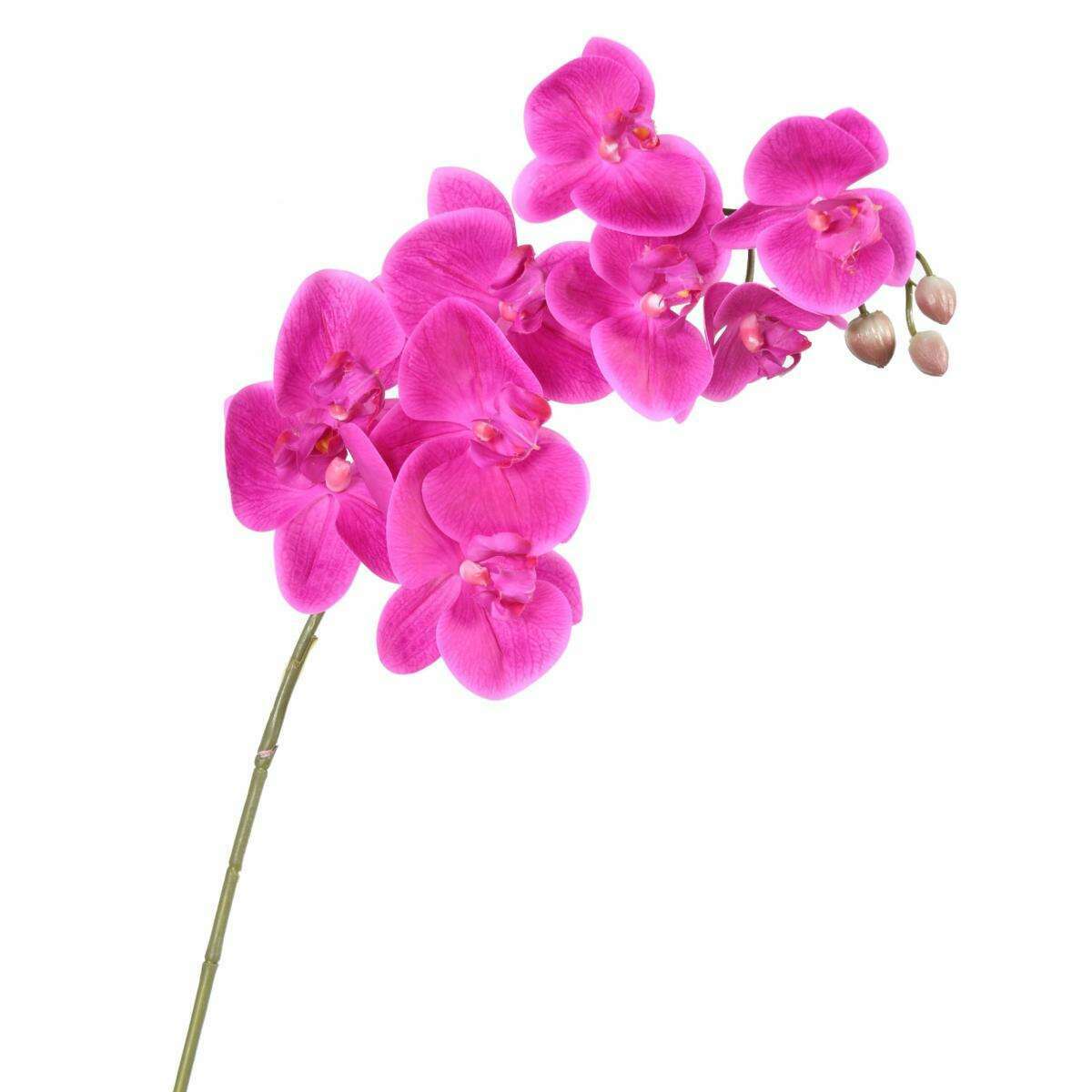 Orchidée artificielle Phalaenopsis 9 fleurs - création bouquet - H.98cm fuchsia K3