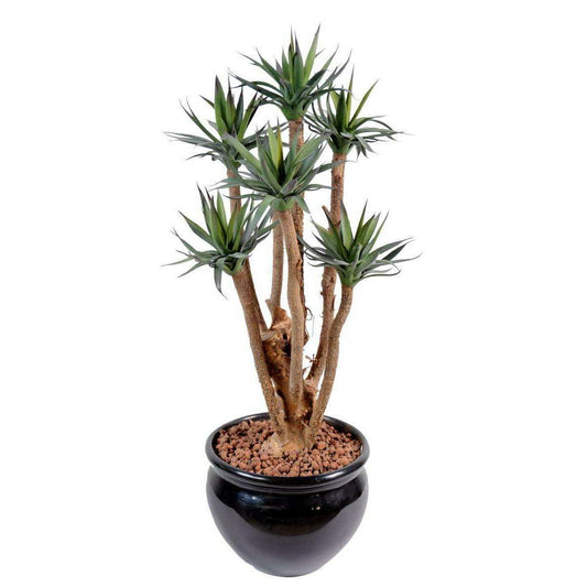Plante artificielle Agave 7 troncs - succulente pour intérieur - H.72cm vert