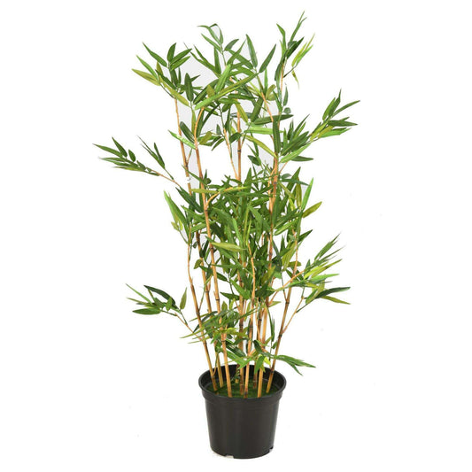 Plante artificielle bambou cannes chaume - plante d'intérieur - H.90cm vert B1