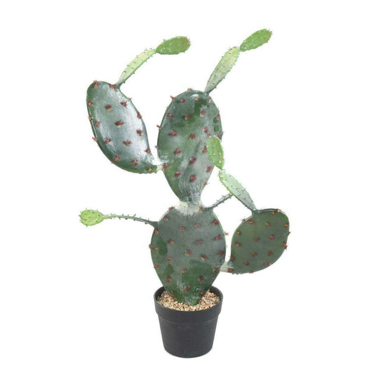 Plante artificielle Cactus Opuntia - Plante pour intérieur - H. 75cm vert