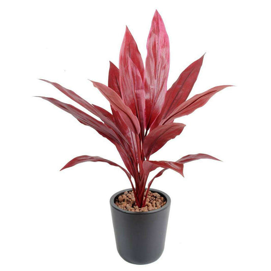 Plante artificielle Dracaena Cordyline en piquet - intérieur - H.60cm rouge E4