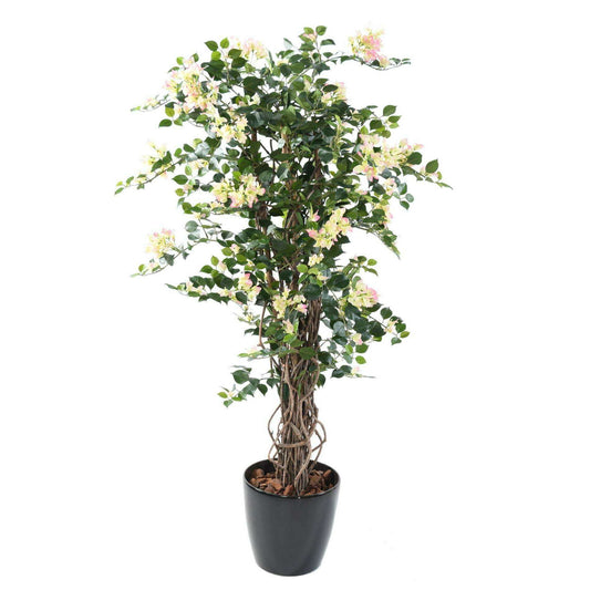 Plante artificielle fleurie Bougainvillier - arbre semi-naturel d'intérieur - H.150cm blanc rose B