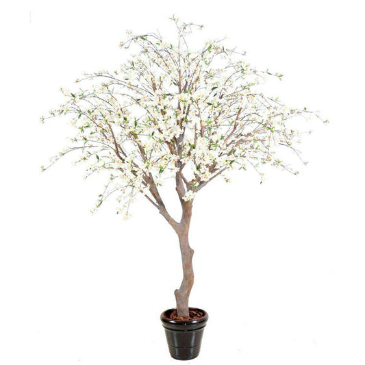 Plante artificielle fleurie Cerisier new large - intérieur - H.280cm blanc
