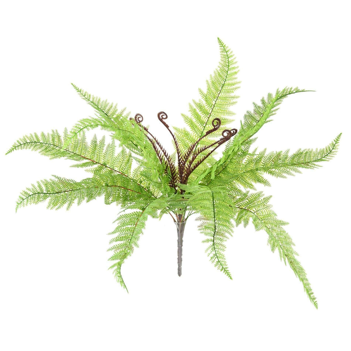 Plante artificielle Fougère Boston en piquet 12 feuilles - plante d'intérieur - H.59cm vert - F3