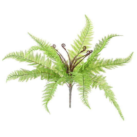 Plante artificielle Fougère Boston en piquet 12 feuilles - plante d'intérieur - H.59cm vert - F3