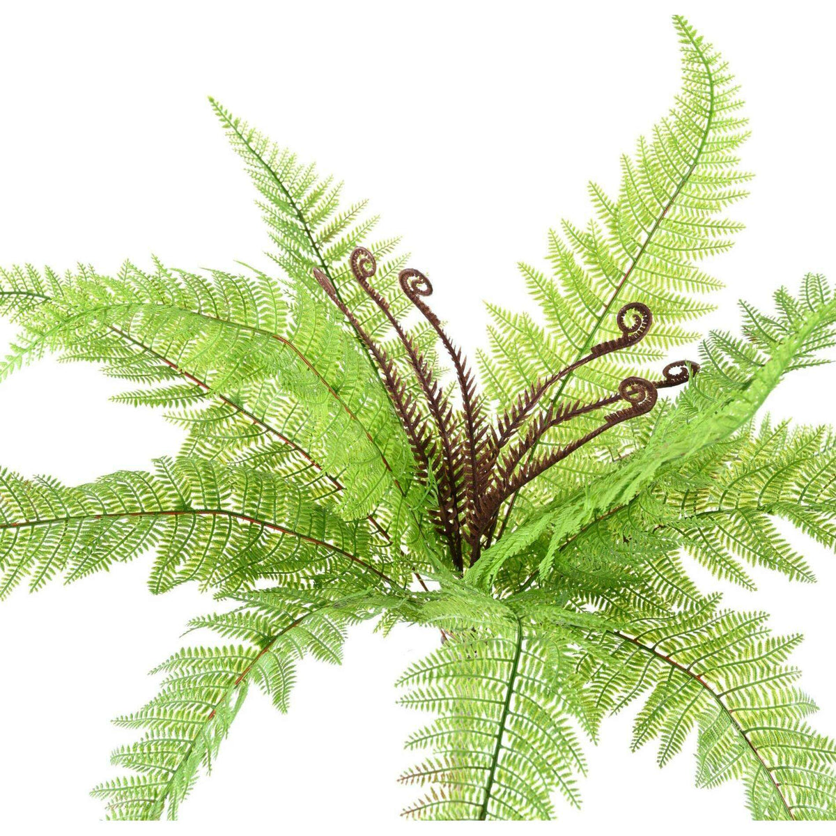 Plante artificielle Fougère Boston en piquet 12 feuilles - plante d'intérieur - H.59cm vert - F3