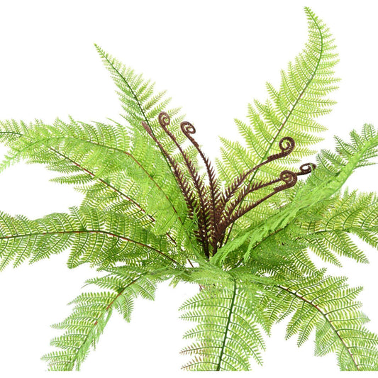 Plante artificielle Fougère Boston en piquet 12 feuilles - plante d'intérieur - H.59cm vert - F3