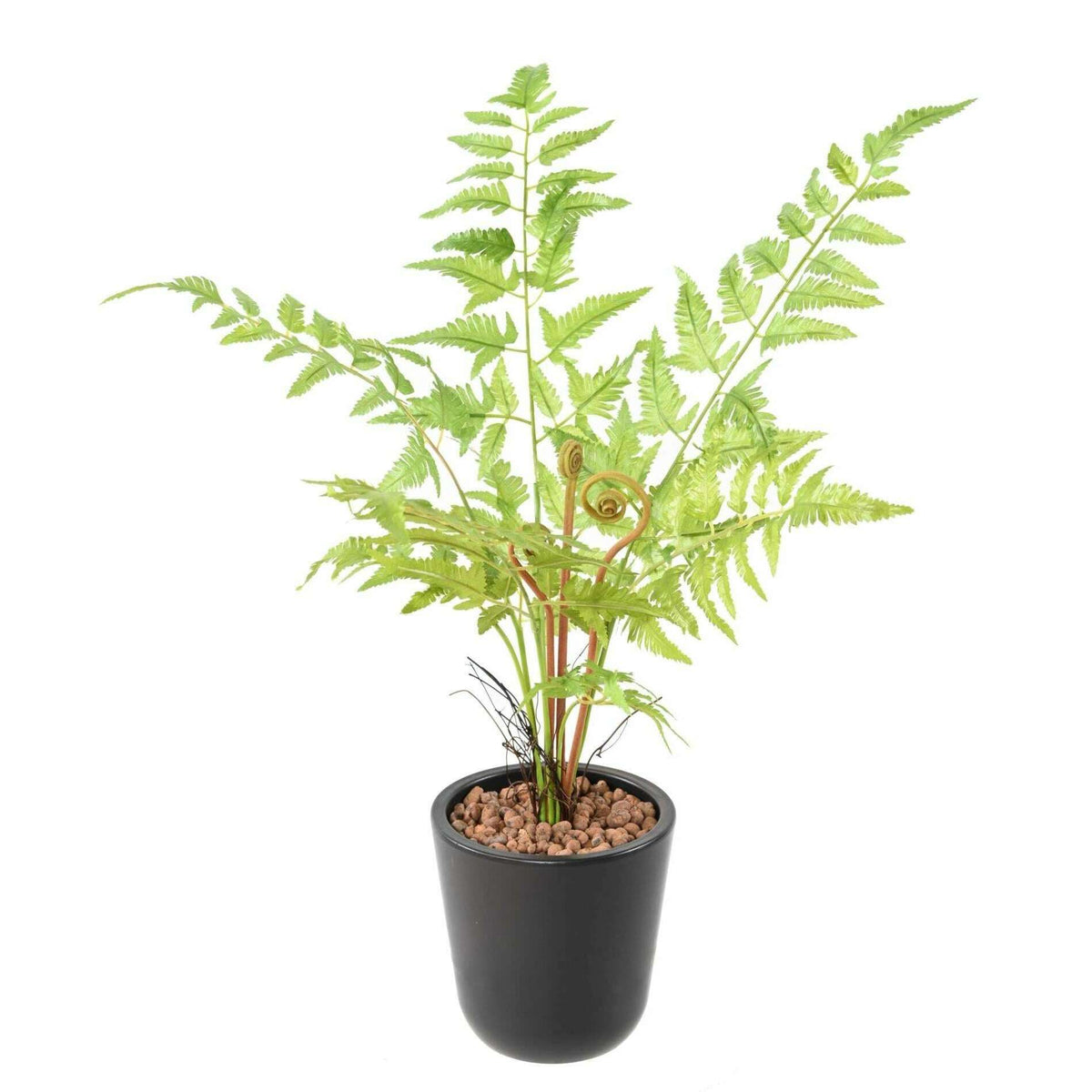 Plante artificielle fougère en piquet - décoration d'intérieur - H.68cm - vert - F3