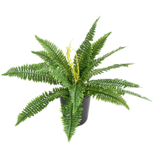 Plante artificielle Fougère en piquet 19 feuilles - plante d'intérieur - H.50cm vert F4