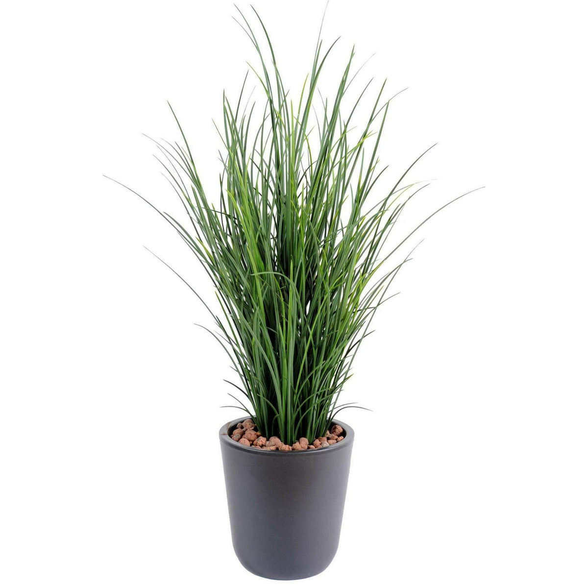 Plante artificielle Herbe fine en pot - intérieur extérieur - H.60cm vert-