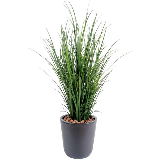 Plante artificielle Herbe fine en pot - intérieur extérieur - H.60cm vert-