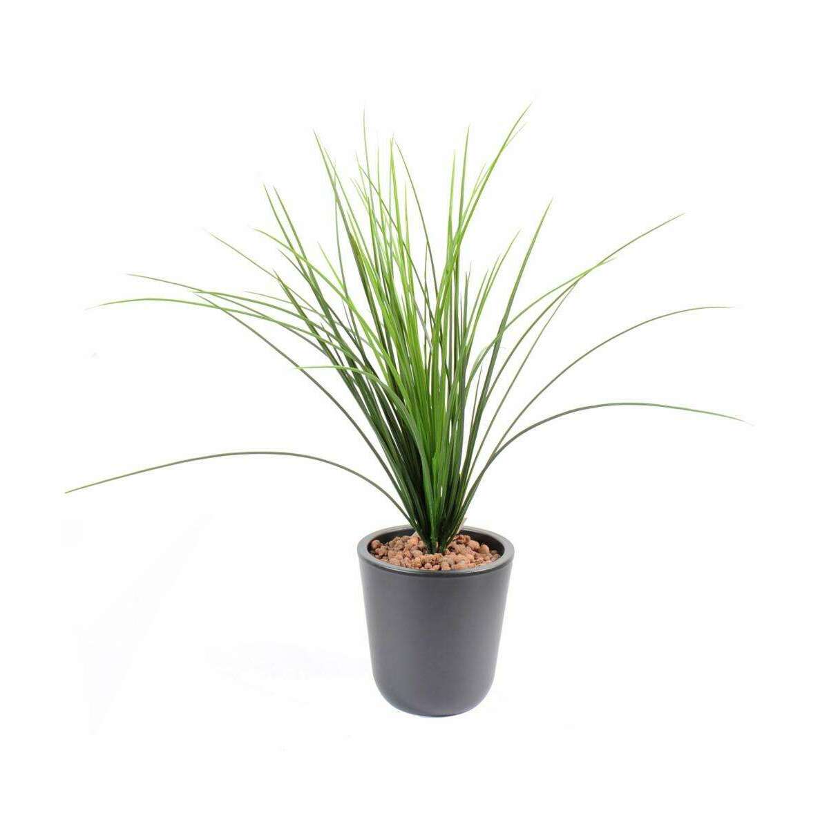 Plante artificielle Herbe Onion Grass plastique en piquet - intérieur extérieur - H.55cm H2