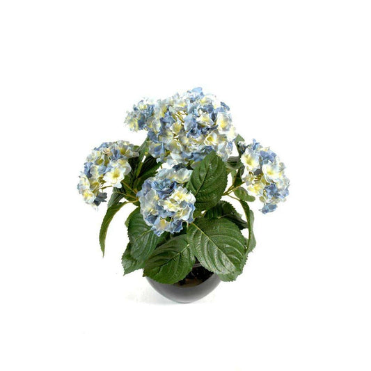 Plante artificielle Hortensia 5 têtes - plante fleurie en piquet - H.50cm bleu H5