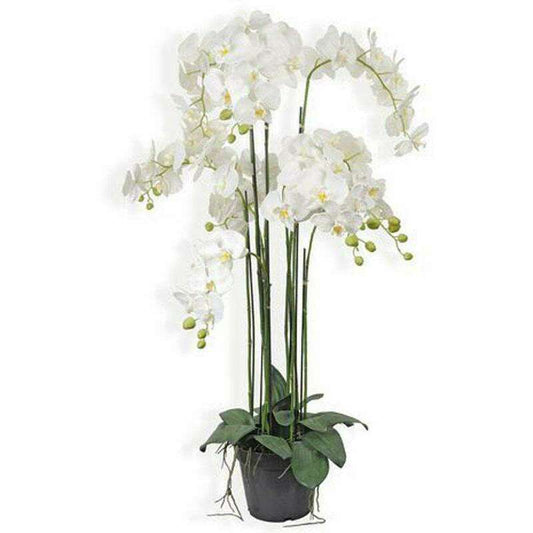 Plante artificielle Orchidée en pot - plante synthétique - H.115cm blanc Z2