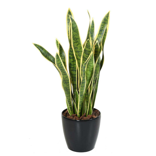 Plante artificielle Sansevieria large - décoration d'intérieur - H.93cm vert jaune SHOW