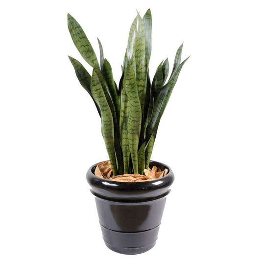 Plante artificielle Sansevieria large - décoration d'intérieur - H.93cm vert