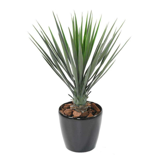 Plante artificielle Yucca Rostrata - intérieur extérieur - H.60cm vert Y