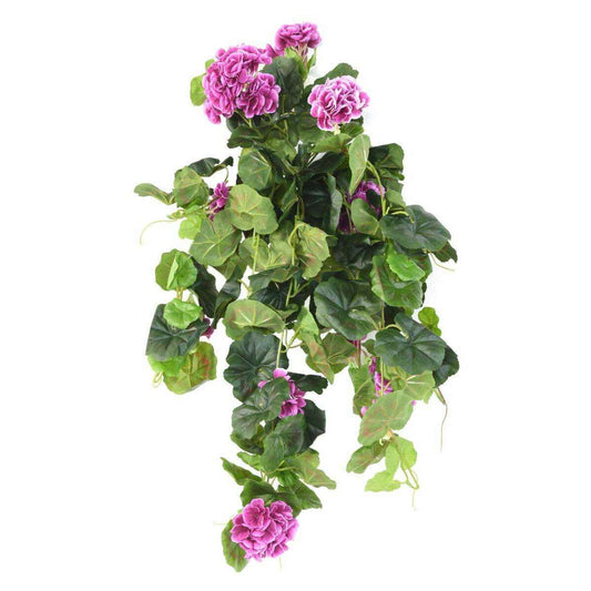 Plante fleurie artificielle Chute de Géranium - décoration d'intérieur - H.60cm violet H1