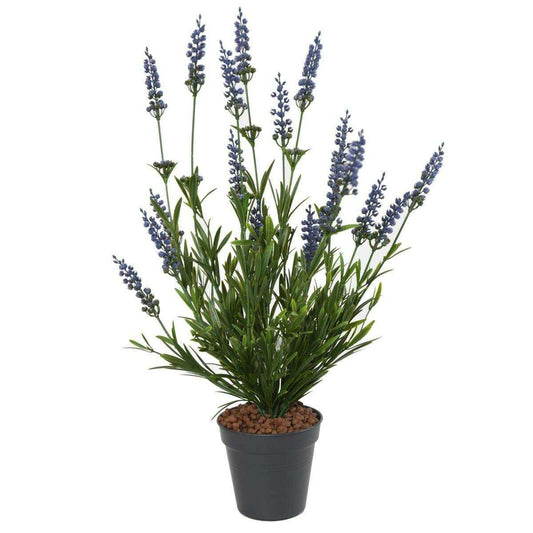 Plante fleurie artificielle Lavande en piquet - intérieur extérieur - H.52cm foncé - K1