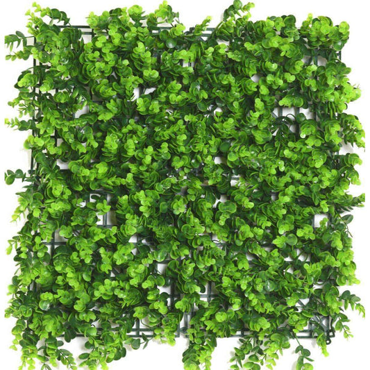 Plaque végétale artificielle fond eucalyptus - décoration murale - 50x50cm vert - C2