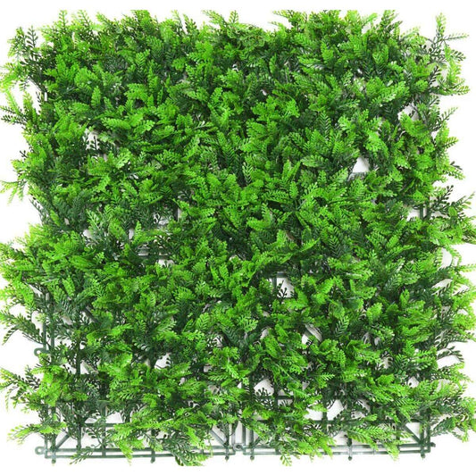 Plaque végétale artificielle fond mini fougères - décoration murale - 50x50cm vert - C1