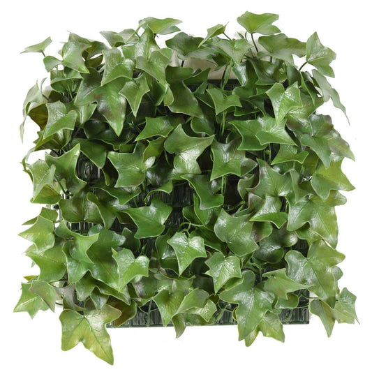 Plaque végétale artificielle lierre - décoration murale - 30x30cm vert