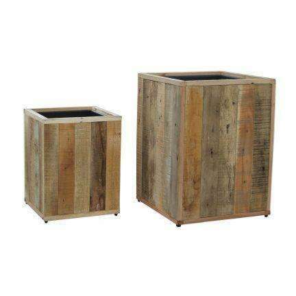 Pot pour fleur bac carré bois - intérieur extérieur - H.40cm Wood