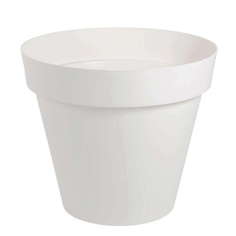 Pot pour fleur Toscane rond intérieur extérieur Ø.60cm blanc EDA PLASTIQUES